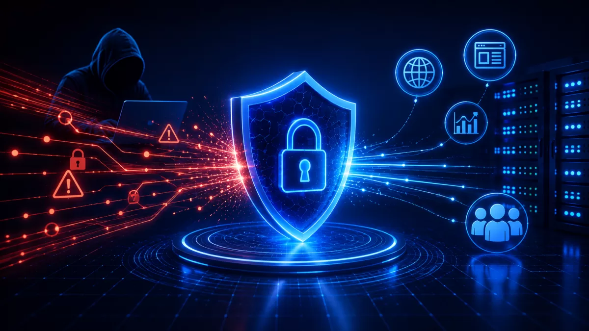 Puerta digital de acceso bloqueando numerosos intentos automatizados
