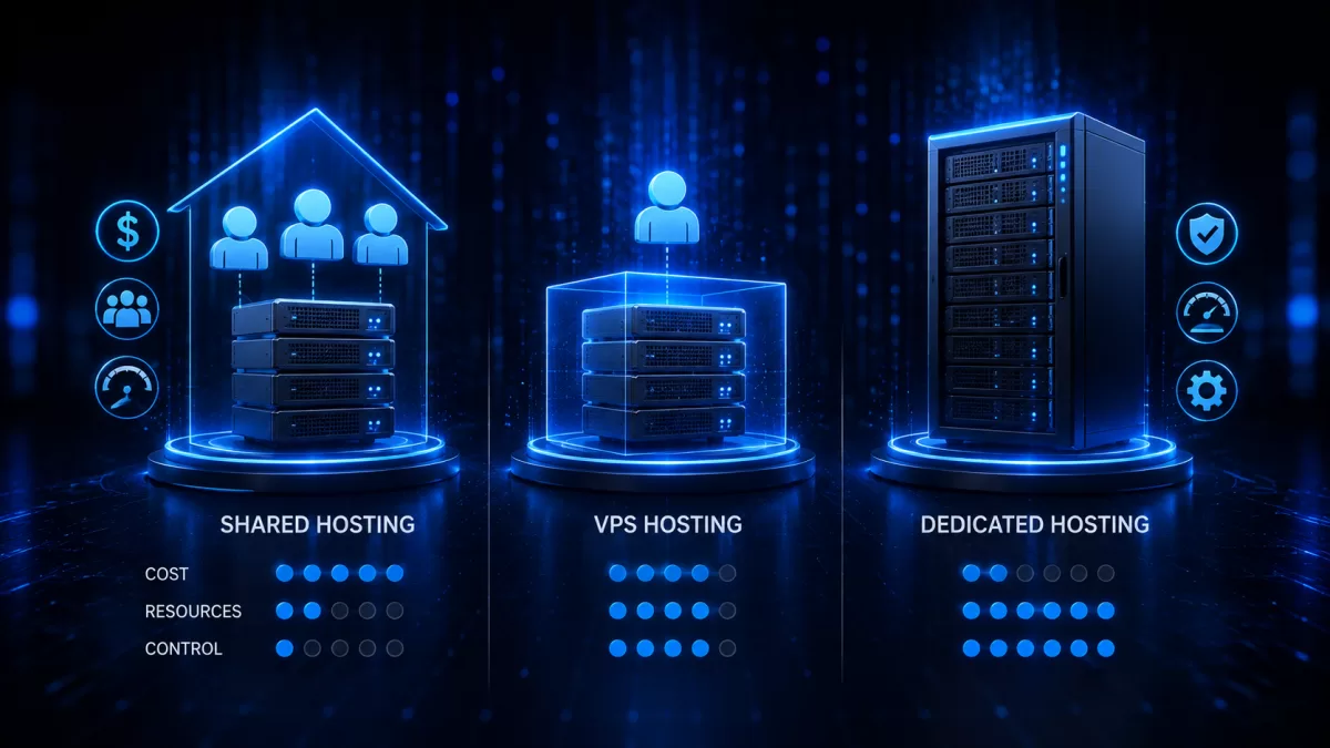 Τρία επίπεδα υποδομής hosting από κοινόχρηστο χώρο έως dedicated server