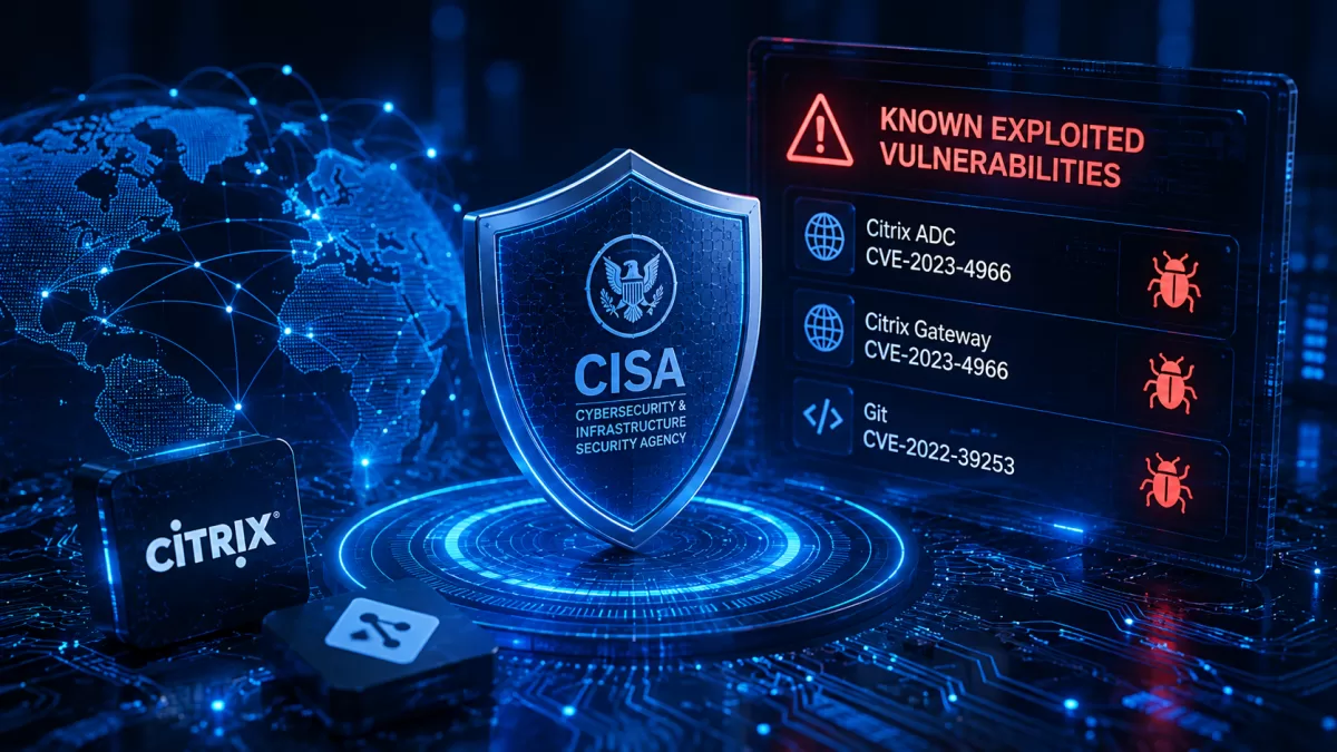 Editorial illustration related to CISA Adds Citrix and Git Flaws to KEV: Why Active Exploitation Changes Patch Priority